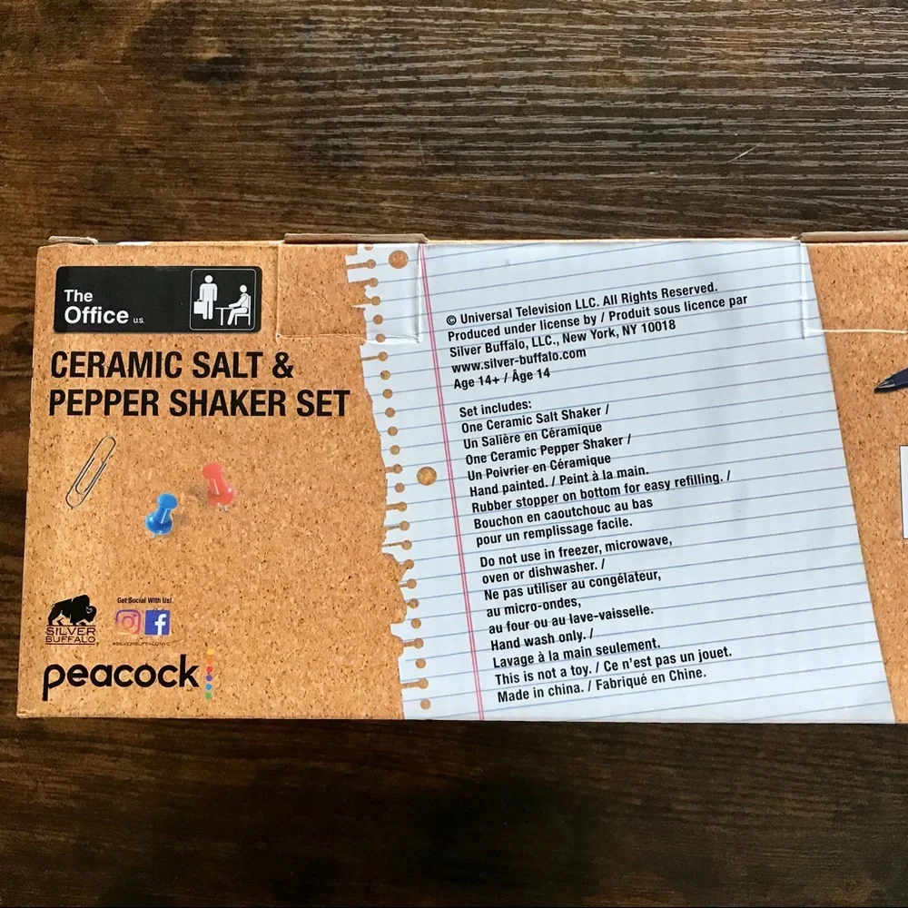 The Office Thunder Mufflin Paper Company Salt and Pepper Shakers